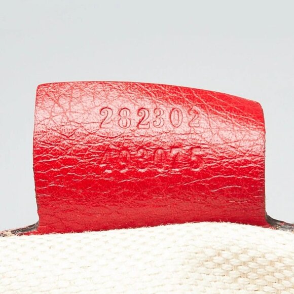 Gucci Red Pebbled Leather Soho Boston Bag - Picture 9 of 12
